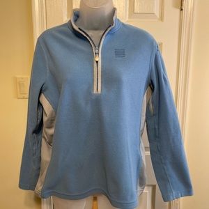 Lands End - Woman’s baby blue fleece with gray trim, Size: MP